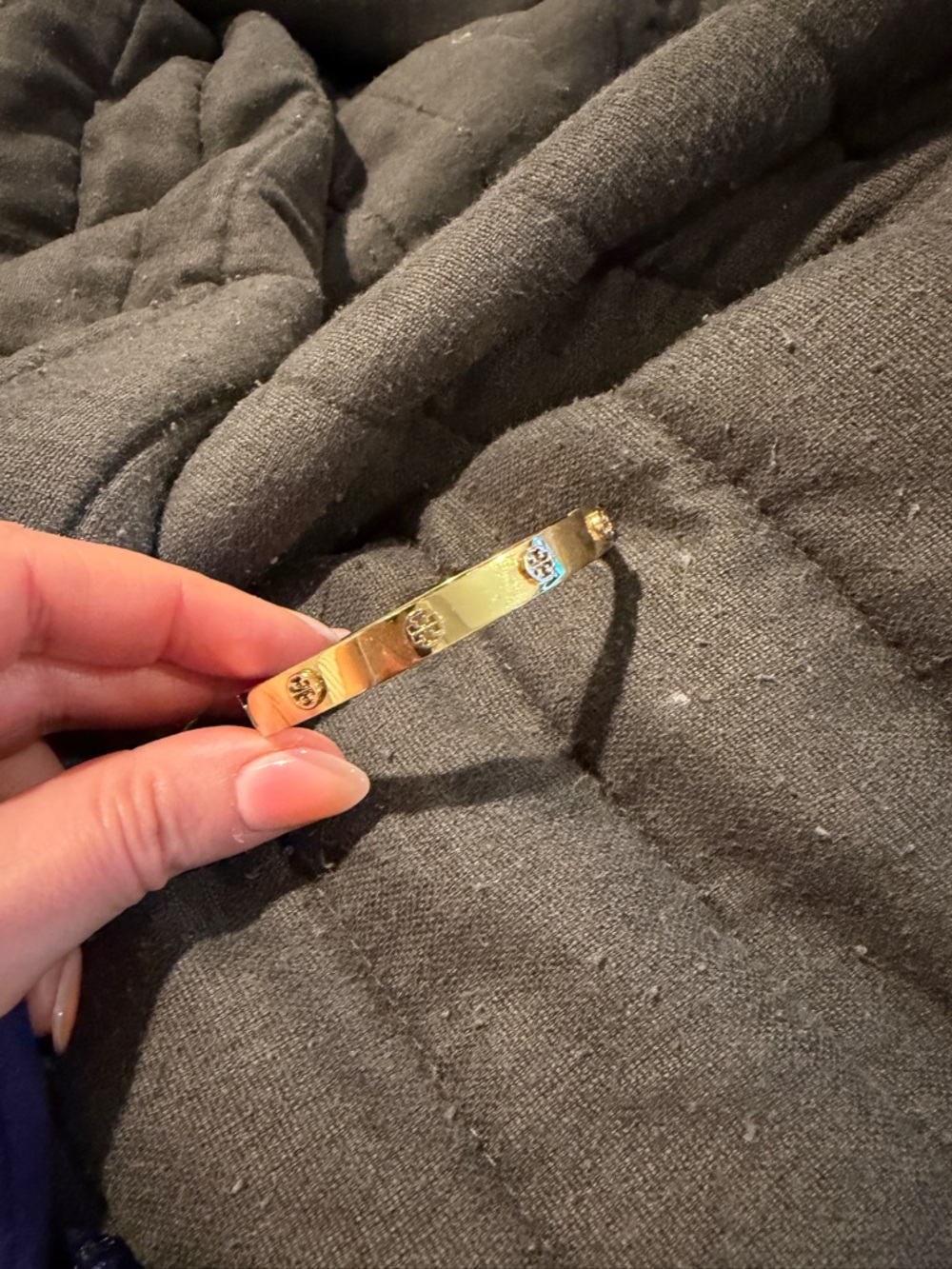 Tory Burch Gold Thin Icon Hinge Bracelet